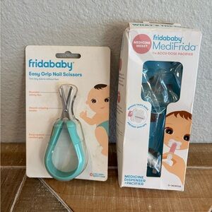 New FridaBaby Easy Grip Nail Scissors And Fridababy Medifrida Accu-Dose Pacifier